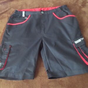 IXS Mountain Bike Downhill Shorts Size M Black Red Denton X-Shorts NWOT (33x9)